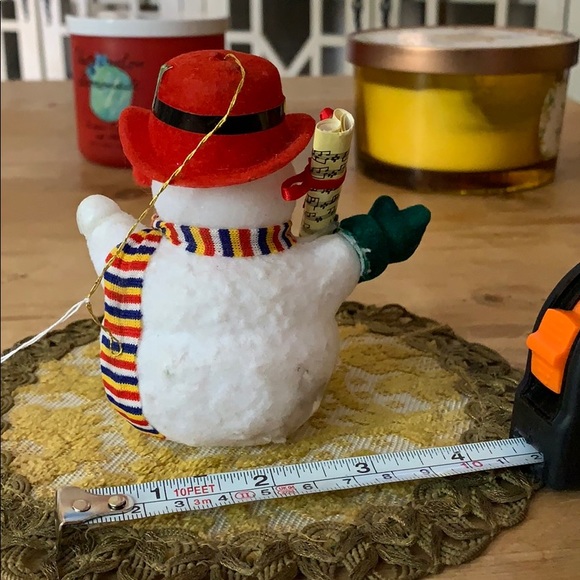 Snowman ⛄️ vintage flocked Christmas tree ornament decoration vintage - Picture 14 of 16
